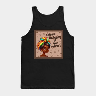 cartoony black beauty with african turban Tank Top